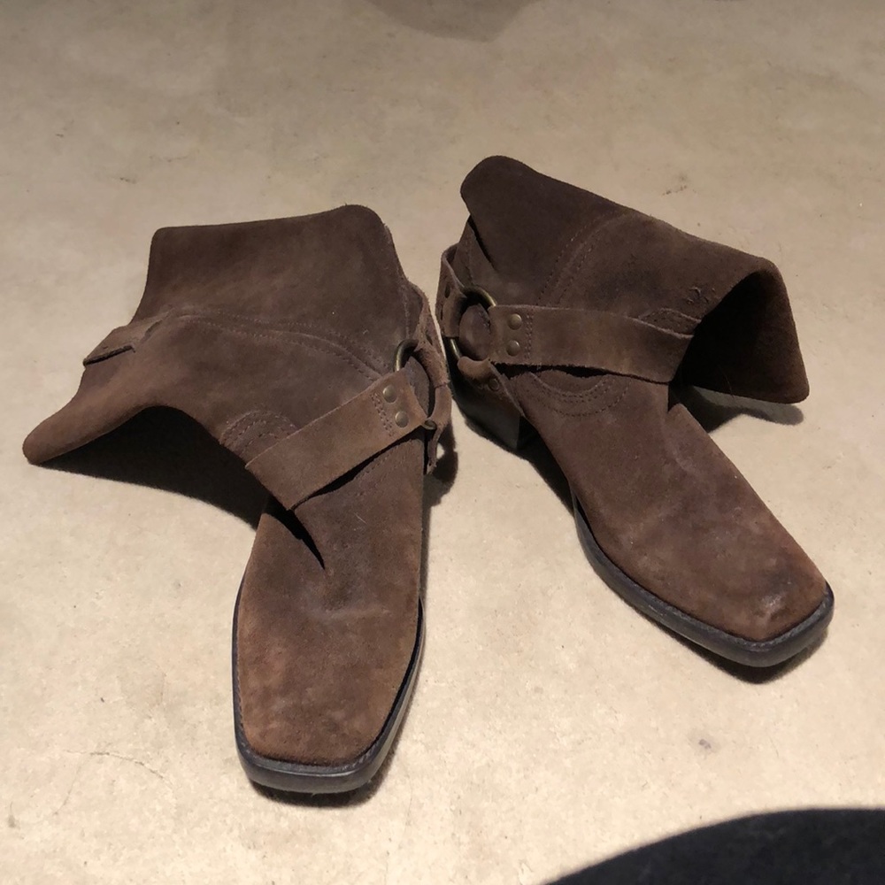 Brown suede boots